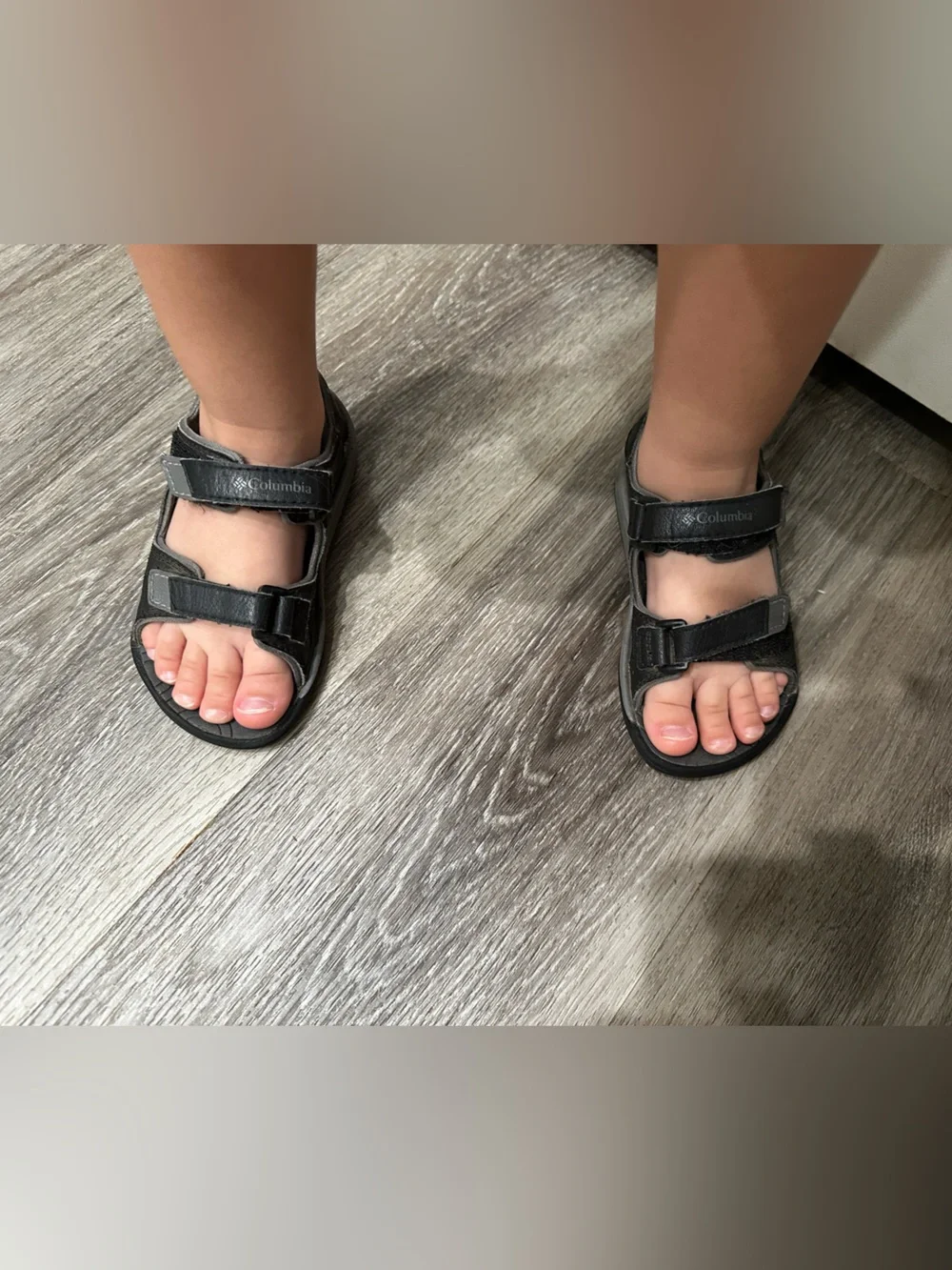 Columbia Black and Gray Kids Velcro Sandal